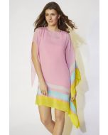 Pink Color Blocked Kaftan