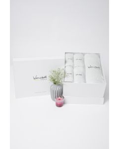 Ultra Soft White Towel (Set Of 1 Bath Towel+2 Hand Towels+2 Face Towels)