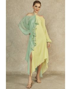 Lettuce Green & Seafoam Cascading Dress
