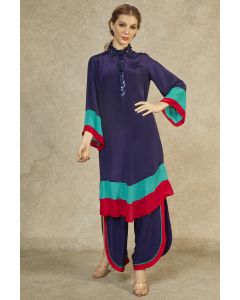 Midnight Blue Long Tunic & Midnight Blue Petal Pants