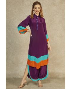 Purple  Long Tunic & Purple Petal Pants