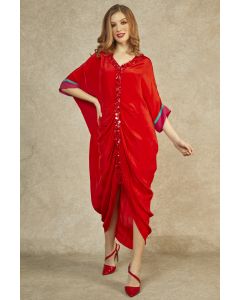 Red Flame Cowl Kaftan