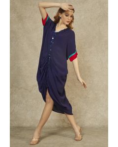 Midnight Blue Cowl Kaftan