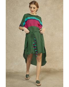 Dark Green Hi-Low Kaftan