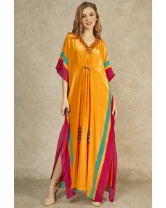 Flame Orange Long Kaftan