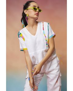 White Linen Kimono Oversize Top