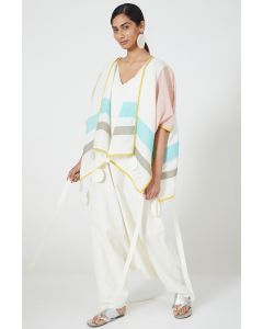 Colour-Blocked Patchwork Cape