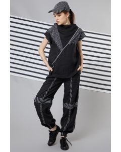 Black Monchrome Patchwork Top & Joggers