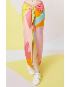 Lavender Abstract Printed Sarong Skirt