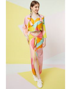 Lavender Abstract Printed Sarong Set