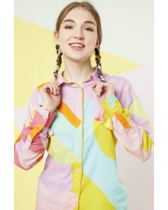 Lavender Abstract Printed Shirt