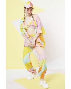 Lavender Abstract Leaf Printed Co-Ord Set