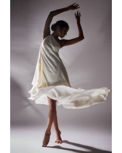 Off White One Shoulder Gown