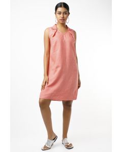 Dark Peach Linen Dress
