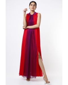 Red & Purple Maxi Dress