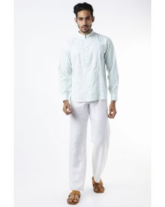 Aqua Geometrical Printed Shirt