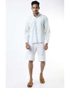 Aqua Geometrical Printed Shirt Kurta