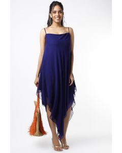 Midnight Blue Asymmetrical Dress