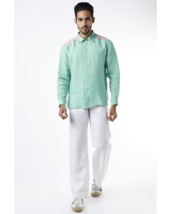 Mint Contrast Shoulder Shirt