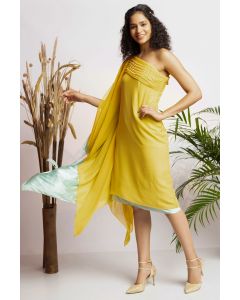Irish Yellow Pearl One Shoulder Dress