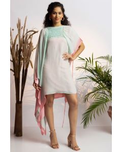 Seafoam Pearl Asymmetric Kaftan