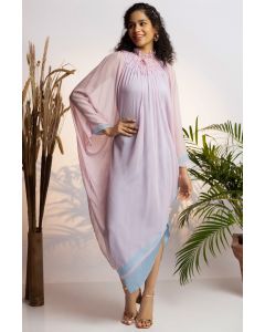 Lavender Pearl High Neck Kaftan