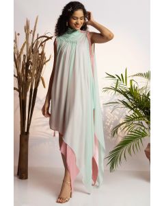 Seafoam Pearl Draped Dress