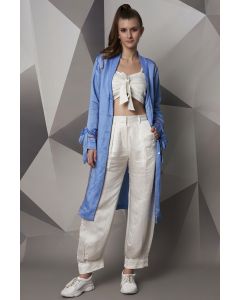 White Satin Linen Bustier