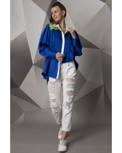 Royal Blue Top With White Collar