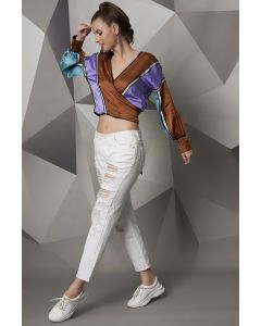 Multi-Colored Modal Satin Top