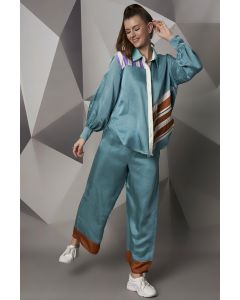 Turquoise Patchwork Shirt
