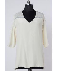 Cream Silk Crepe Tunic