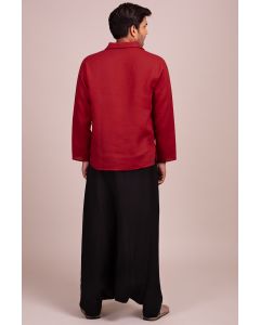 Brick Red Tunic-Style Shirt