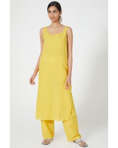 Yellow Linen Tunic Set