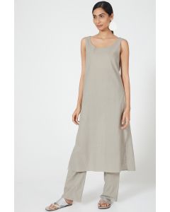 Grey Linen Tunic Set
