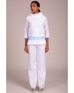 White Co-Ord Set In Mundu