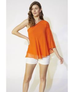Orange One-Shoulder Top