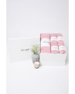 Ultra Soft Pink Towel (Set Of 1 Bath Towel+2 Hand Towels+2 Face Towels)