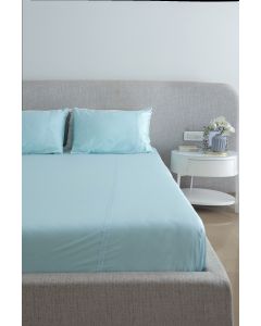 Minty Cotton Sateen Bedsheet Set With Fagoting Details