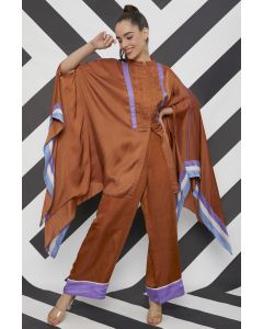 Rust Striped Kaftan Top