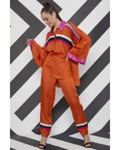 Orange Striped Co-Ord Set