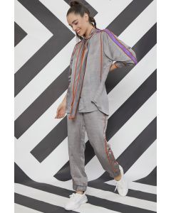 Grey Satin Linen Co-Ord Set