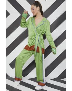 Mint Green Striped Co-Ord Set