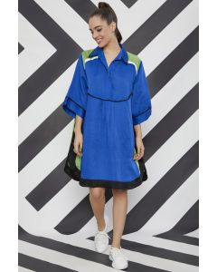 Cobalt Blue Satin Linen Tunic