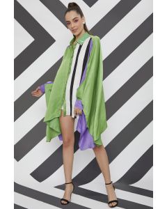 Mint Green Striped Kaftan Shirt