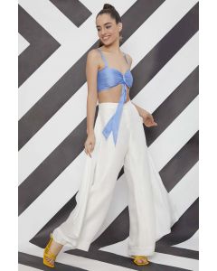 White Ruffled Palazzo Pants