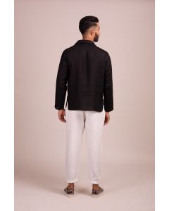 Open Collar Full Sleeve Coloured Blocked Tunic-Style Shirt
