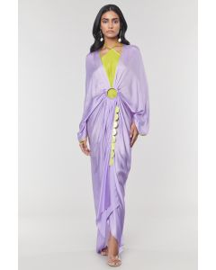 Lilac Scalloped Detailed Ring Gown