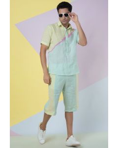 Lettuce Green & Seafoam Half N Half Shirt