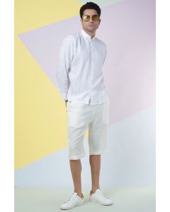 White Linen Shorts